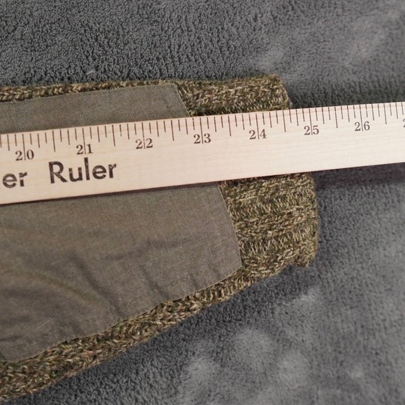 Eddie Bauer Sweater Mens Large Brown Pullover Military Crew Neck Elbow Patches - Picture 9 of 11